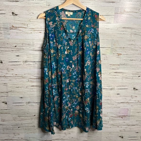 Umgee blue floral dress mini size small - Picture 1 of 7